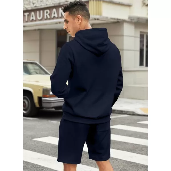 JMIERR Mens 2 Piece Outfits Hoodie Sweatshirt Tracksuit Joggers Shorts Sweatsuit Set with Pockets
