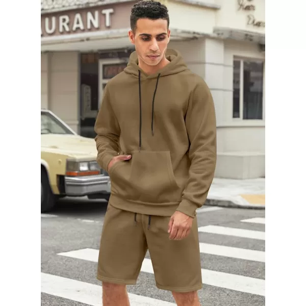 JMIERR Mens 2 Piece Outfits Hoodie Sweatshirt Tracksuit Joggers Shorts Sweatsuit Set with Pockets
