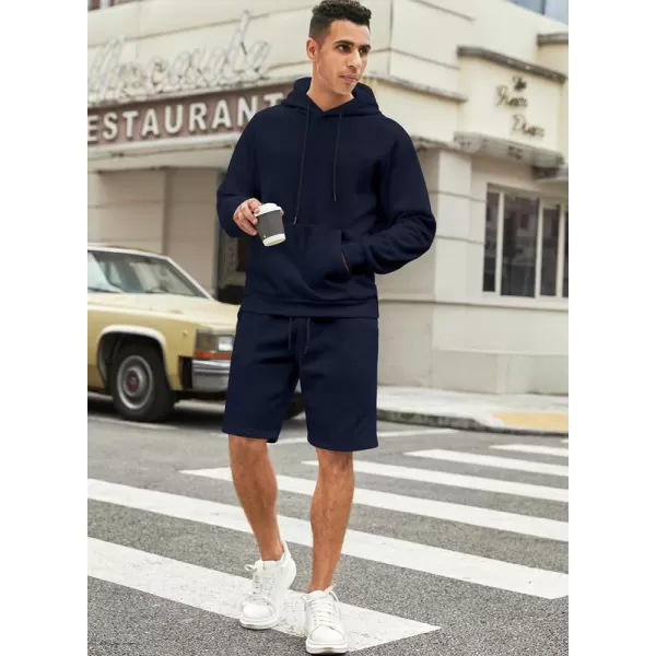JMIERR Mens 2 Piece Outfits Hoodie Sweatshirt Tracksuit Joggers Shorts Sweatsuit Set with Pockets