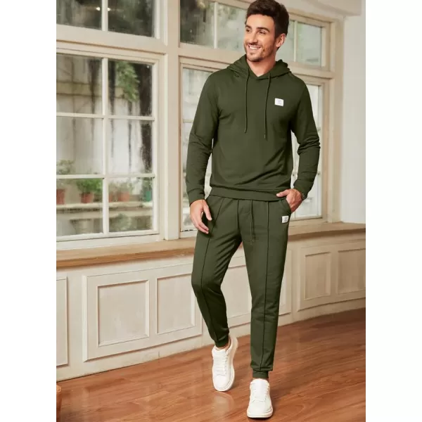 JMIERR Men's 2 Piece Outfits Hoodie Sweatshirt Tracksuit &amp; Joggers Sweatpants Sweatsuit Set