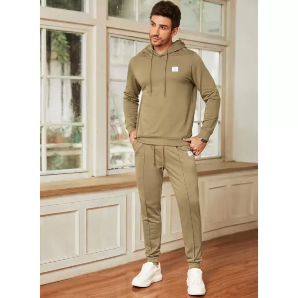 JMIERR Men's 2 Piece Outfits Hoodie Sweatshirt Tracksuit &amp; Joggers Sweatpants Sweatsuit Set