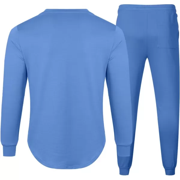 JMIERR Men's 2 Piece Outfits Solid Color Cotton Pullover Sweatshirt Tracksuit &amp; Joggers Sweatpants Sweatsuit Set