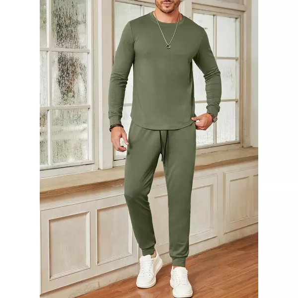 JMIERR Men's 2 Piece Outfits Solid Color Cotton Pullover Sweatshirt Tracksuit &amp; Joggers Sweatpants Sweatsuit Set