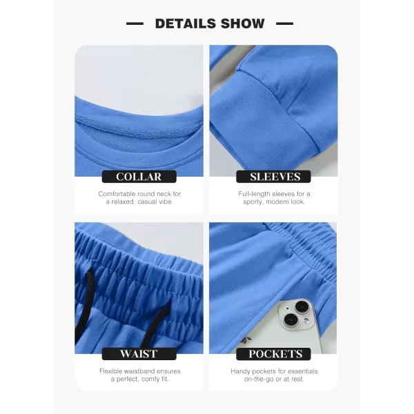 JMIERR Men's 2 Piece Outfits Solid Color Cotton Pullover Sweatshirt Tracksuit &amp; Joggers Sweatpants Sweatsuit Set