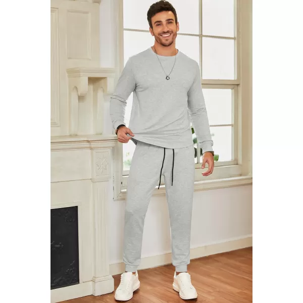 JMIERR Men's 2 Piece Outfits Solid Color Cotton Pullover Sweatshirt Tracksuit &amp; Joggers Sweatpants Sweatsuit Set