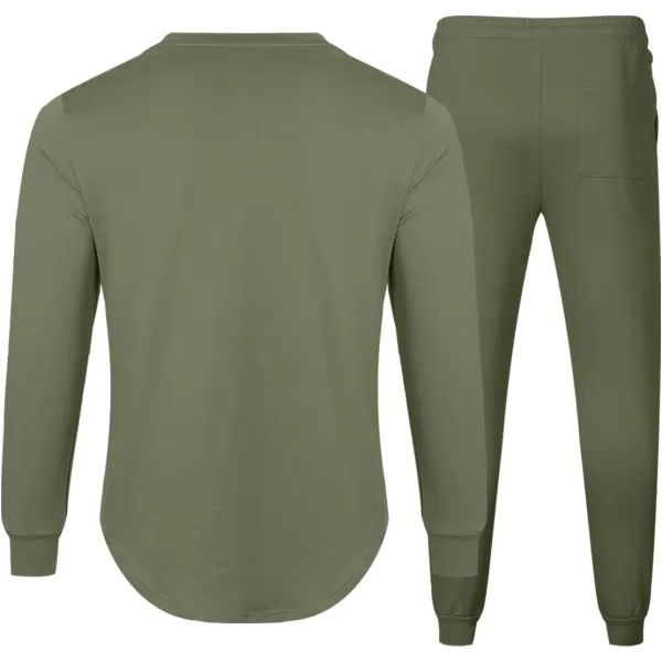 JMIERR Men's 2 Piece Outfits Solid Color Cotton Pullover Sweatshirt Tracksuit &amp; Joggers Sweatpants Sweatsuit Set