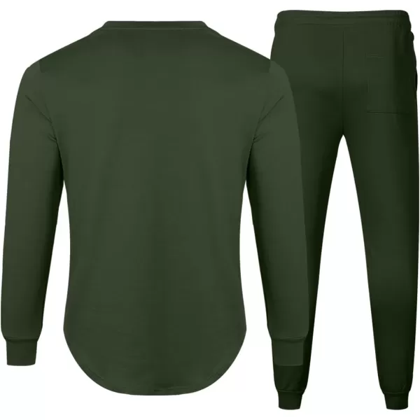 JMIERR Men's 2 Piece Outfits Solid Color Cotton Pullover Sweatshirt Tracksuit &amp; Joggers Sweatpants Sweatsuit Set