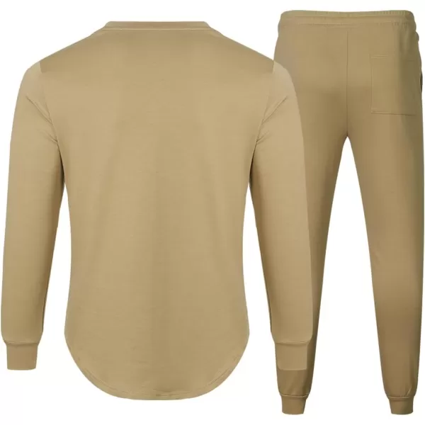 JMIERR Men's 2 Piece Outfits Solid Color Cotton Pullover Sweatshirt Tracksuit &amp; Joggers Sweatpants Sweatsuit Set