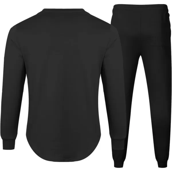 JMIERR Men's 2 Piece Outfits Solid Color Cotton Pullover Sweatshirt Tracksuit &amp; Joggers Sweatpants Sweatsuit Set