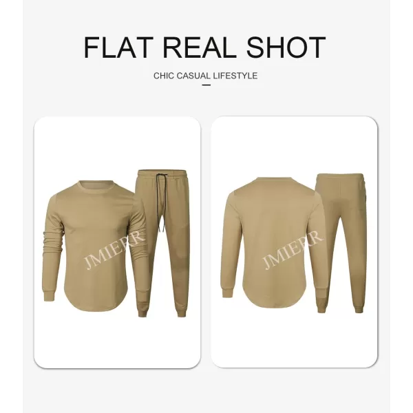 JMIERR Men's 2 Piece Outfits Solid Color Cotton Pullover Sweatshirt Tracksuit &amp; Joggers Sweatpants Sweatsuit Set