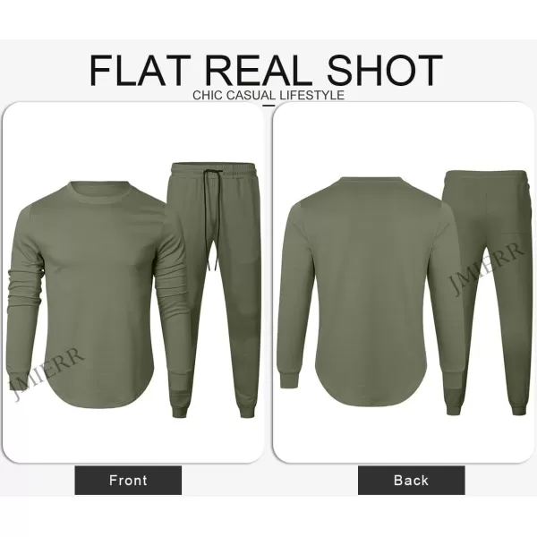 JMIERR Men's 2 Piece Outfits Solid Color Cotton Pullover Sweatshirt Tracksuit &amp; Joggers Sweatpants Sweatsuit Set