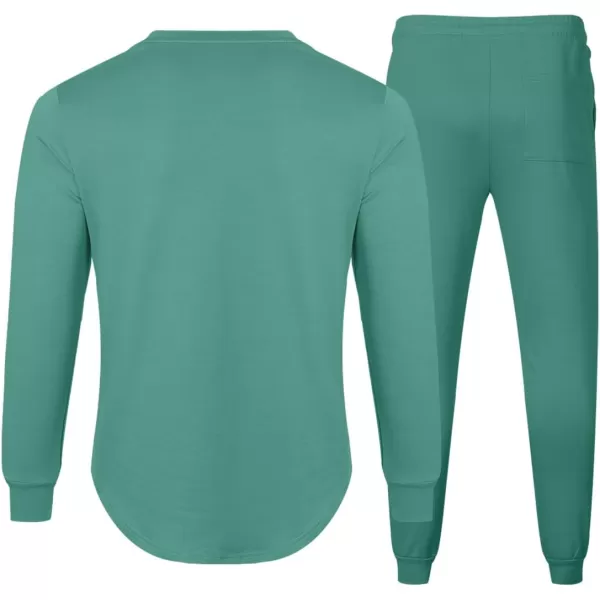 JMIERR Men's 2 Piece Outfits Solid Color Cotton Pullover Sweatshirt Tracksuit &amp; Joggers Sweatpants Sweatsuit Set