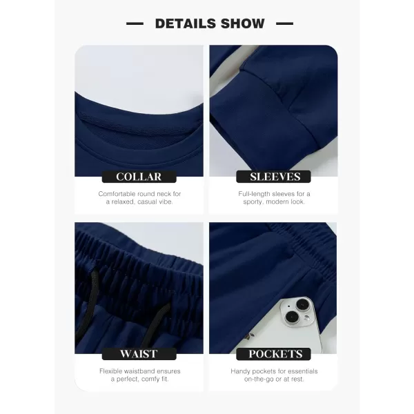 JMIERR Men's 2 Piece Outfits Solid Color Cotton Pullover Sweatshirt Tracksuit &amp; Joggers Sweatpants Sweatsuit Set