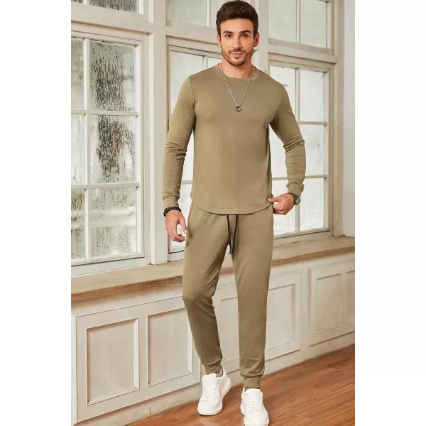 JMIERR Men's 2 Piece Outfits Solid Color Cotton Pullover Sweatshirt Tracksuit &amp; Joggers Sweatpants Sweatsuit Set