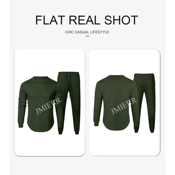 JMIERR Men's 2 Piece Outfits Solid Color Cotton Pullover Sweatshirt Tracksuit &amp; Joggers Sweatpants Sweatsuit Set