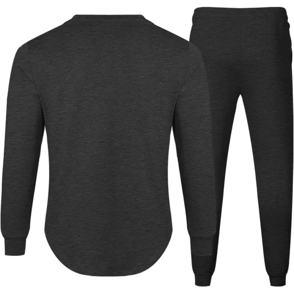 JMIERR Men's 2 Piece Outfits Solid Color Cotton Pullover Sweatshirt Tracksuit &amp; Joggers Sweatpants Sweatsuit Set