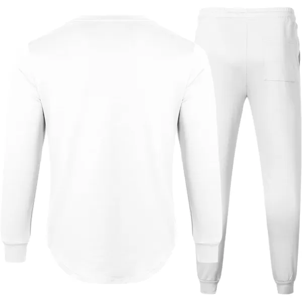 JMIERR Men's 2 Piece Outfits Solid Color Cotton Pullover Sweatshirt Tracksuit &amp; Joggers Sweatpants Sweatsuit Set