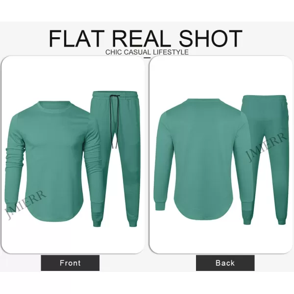 JMIERR Men's 2 Piece Outfits Solid Color Cotton Pullover Sweatshirt Tracksuit &amp; Joggers Sweatpants Sweatsuit Set