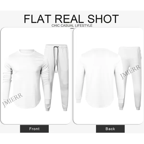JMIERR Men's 2 Piece Outfits Solid Color Cotton Pullover Sweatshirt Tracksuit &amp; Joggers Sweatpants Sweatsuit Set
