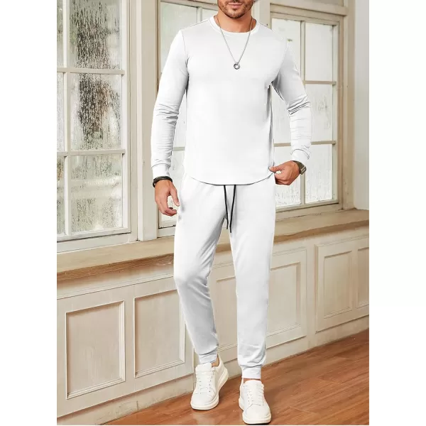JMIERR Men's 2 Piece Outfits Solid Color Cotton Pullover Sweatshirt Tracksuit &amp; Joggers Sweatpants Sweatsuit Set