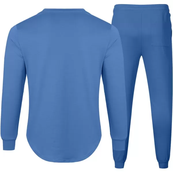 JMIERR Men's 2 Piece Outfits Solid Color Cotton Pullover Sweatshirt Tracksuit &amp; Joggers Sweatpants Sweatsuit Set