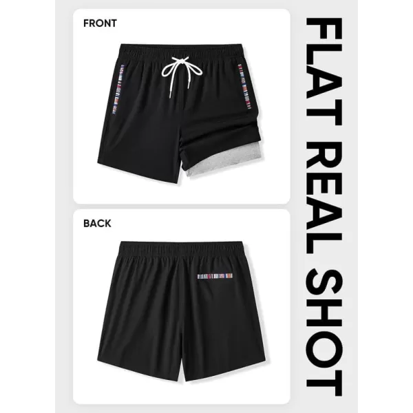 JMIERR Mens 2 in 1 Hybrid Shorts Summer Quick Dry Beach Stretch Waist Running Athletic Gym Short with Compression Liner