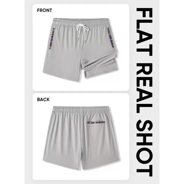 JMIERR Mens 2 in 1 Hybrid Shorts Summer Quick Dry Beach Stretch Waist Running Athletic Gym Short with Compression Liner