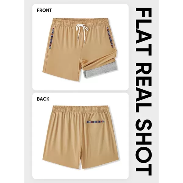JMIERR Mens 2 in 1 Hybrid Shorts Summer Quick Dry Beach Stretch Waist Running Athletic Gym Short with Compression Liner