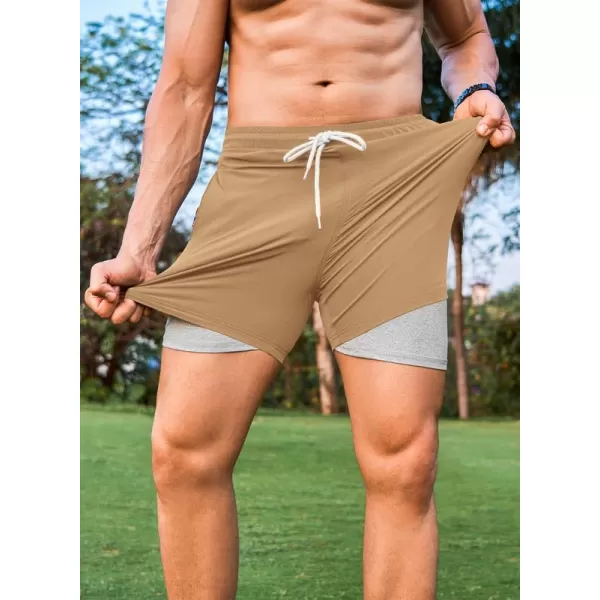 JMIERR Mens 2 in 1 Hybrid Shorts Summer Quick Dry Beach Stretch Waist Running Athletic Gym Short with Compression Liner