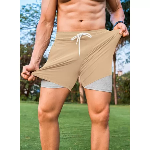 JMIERR Mens 2 in 1 Hybrid Shorts Summer Quick Dry Beach Stretch Waist Running Athletic Gym Short with Compression Liner