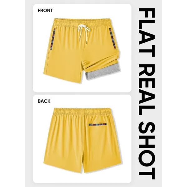 JMIERR Mens 2 in 1 Hybrid Shorts Summer Quick Dry Beach Stretch Waist Running Athletic Gym Short with Compression Liner