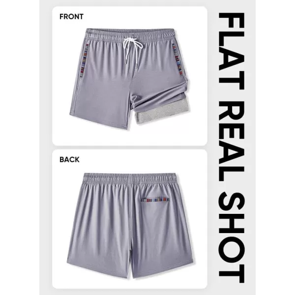 JMIERR Men's 2 in 1 Hybrid Shorts Summer Quick Dry Running Athletic Stretch Gym Beach Short with Compression Liner
