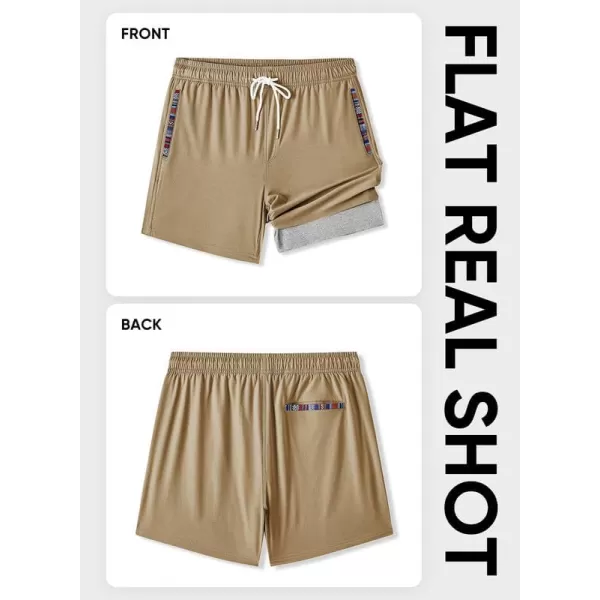 JMIERR Men's 2 in 1 Hybrid Shorts Summer Quick Dry Running Athletic Stretch Gym Beach Short with Compression Liner