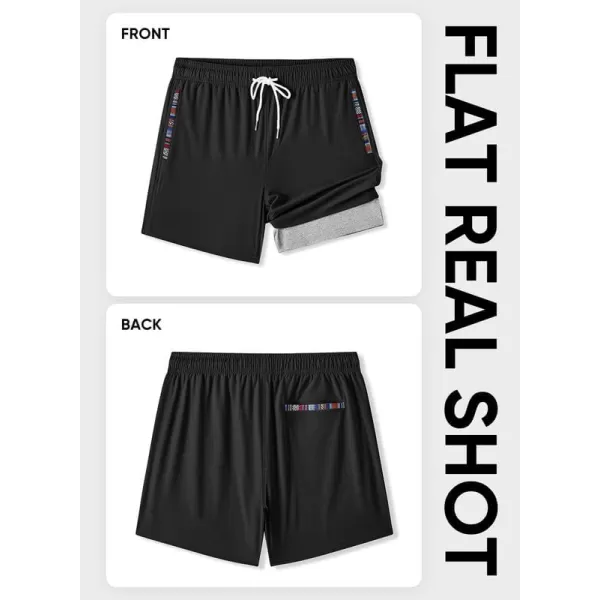 JMIERR Men's 2 in 1 Hybrid Shorts Summer Quick Dry Running Athletic Stretch Gym Beach Short with Compression Liner