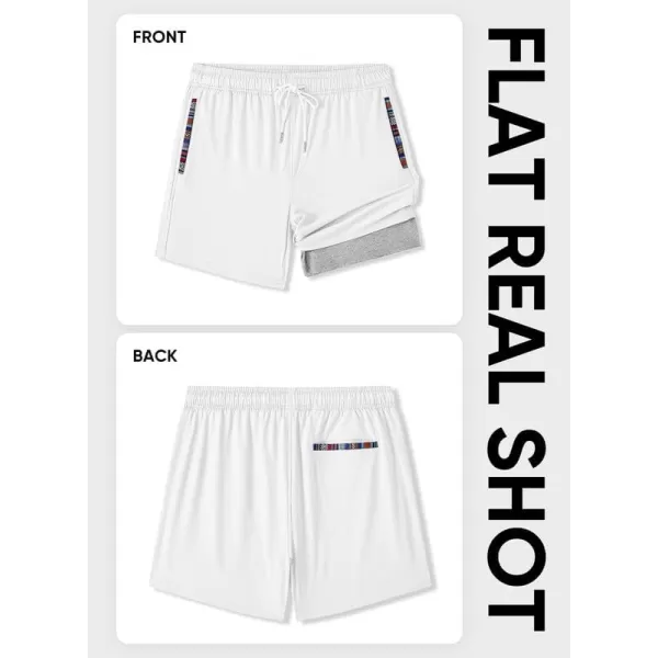 JMIERR Men's 2 in 1 Hybrid Shorts Summer Quick Dry Running Athletic Stretch Gym Beach Short with Compression Liner
