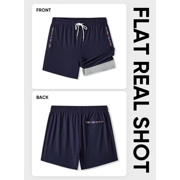 JMIERR Men's 2 in 1 Hybrid Shorts Summer Quick Dry Running Athletic Stretch Gym Beach Short with Compression Liner