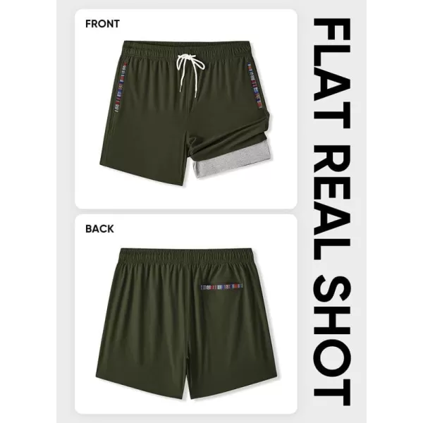 JMIERR Men's 2 in 1 Hybrid Shorts Summer Quick Dry Running Athletic Stretch Gym Beach Short with Compression Liner