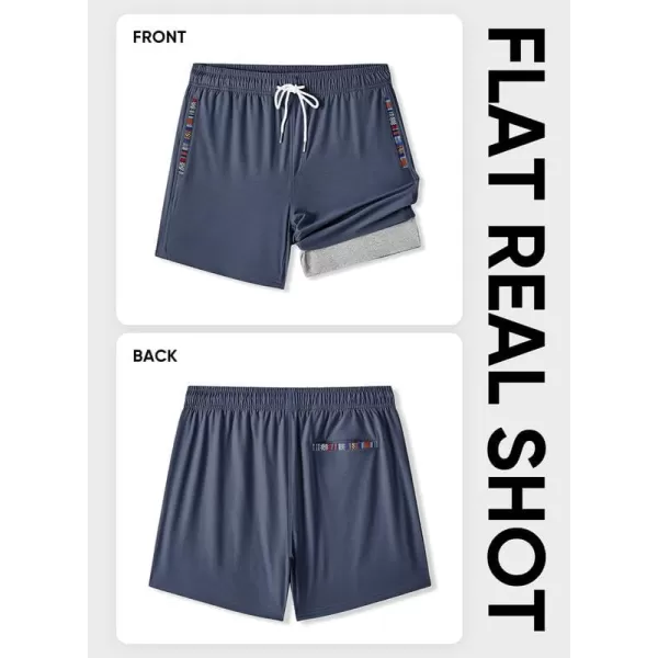 JMIERR Men's 2 in 1 Hybrid Shorts Summer Quick Dry Running Athletic Stretch Gym Beach Short with Compression Liner