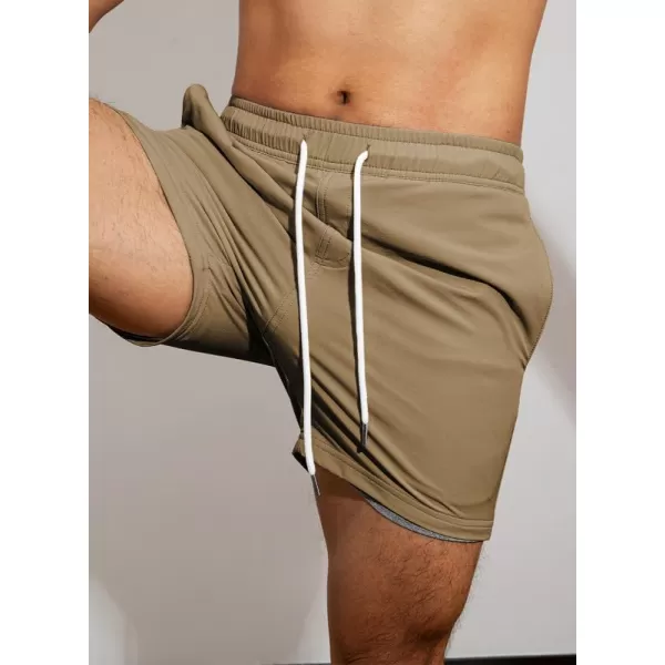 JMIERR Men's 2 in 1 Hybrid Shorts Summer Quick Dry Running Athletic Stretch Gym Beach Short with Compression Liner