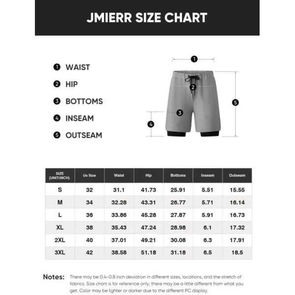 JMIERR Mens 2 in 1 Running Shorts 5" Quick Dry Athletic Workout Shorts with Compression Liner Zip Pockets and Towel Loop