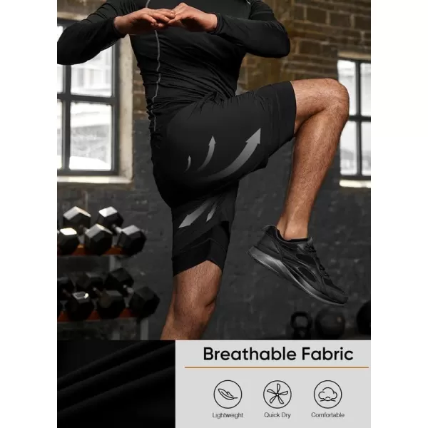 JMIERR Mens 2 in 1 Running Shorts 5" Quick Dry Athletic Workout Shorts with Compression Liner Zip Pockets and Towel Loop