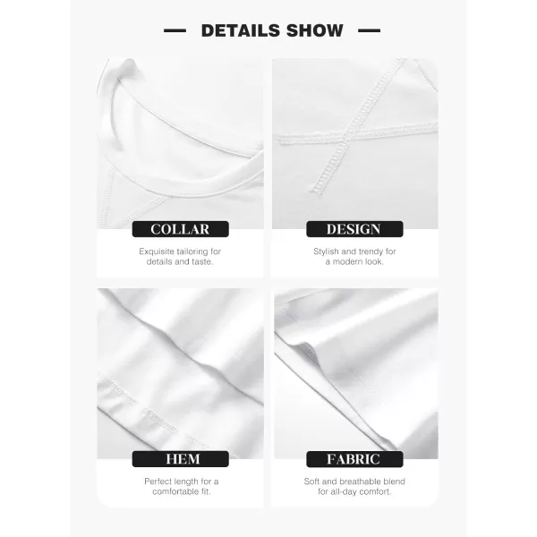 JMIERR Mens 3 Pack Cotton Hipster Hip Hop Longline Crewneck T-Shirt
