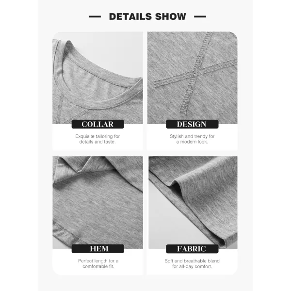 JMIERR Mens 3 Pack Cotton Hipster Hip Hop Longline Crewneck T-Shirt