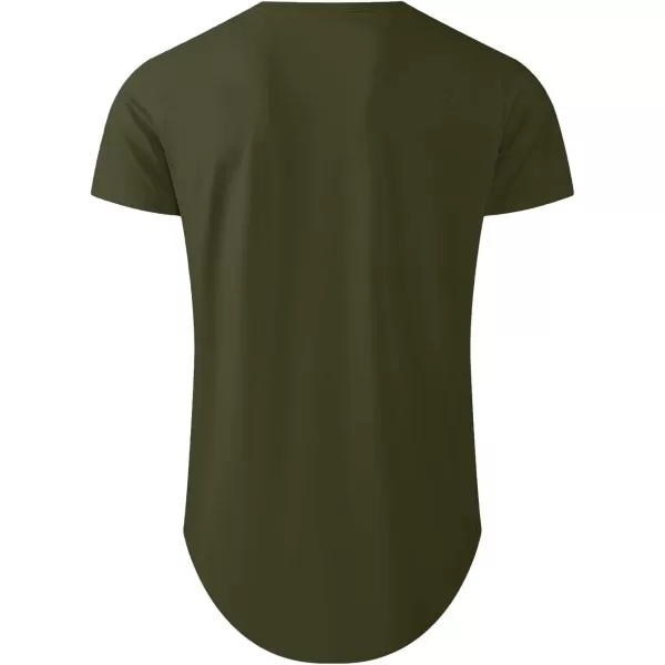 JMIERR Mens 3 Pack Cotton Hipster Hip Hop Longline Crewneck T-Shirt