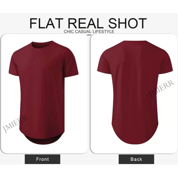 JMIERR Mens 3 Pack Cotton Hipster Hip Hop Longline Crewneck T-Shirt