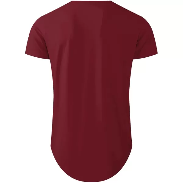 JMIERR Mens 3 Pack Cotton Hipster Hip Hop Longline Crewneck T-Shirt