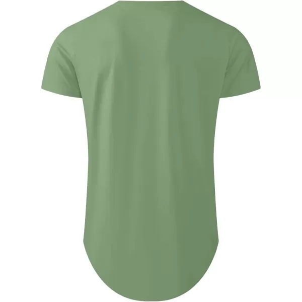 JMIERR Mens 3 Pack Cotton Hipster Hip Hop Longline Crewneck T-Shirt