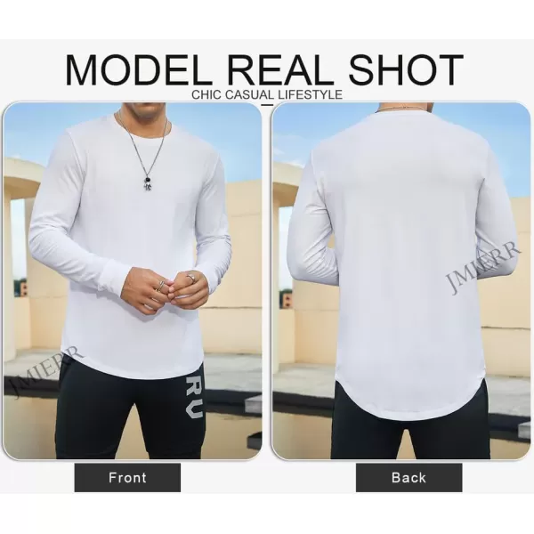 JMIERR Mens 3 Pack Cotton Hipster Hip Hop Longline Crewneck T-Shirt