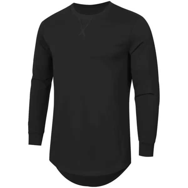JMIERR Mens 3 Pack Cotton Hipster Hip Hop Longline Crewneck T-Shirt