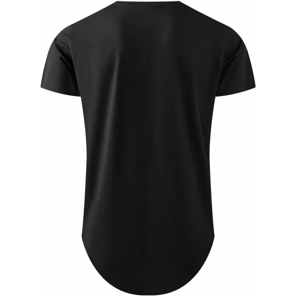 JMIERR Mens 3 Pack Cotton Hipster Hip Hop Longline Crewneck T-Shirt